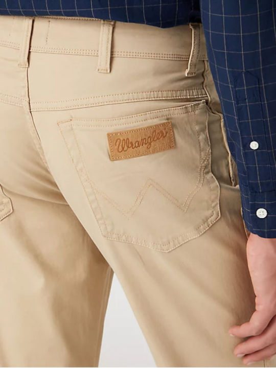 Gabardine Ανδρικό Παντελόνι Τζιν με Slim Straight Εφαρμογή Μπεζ
