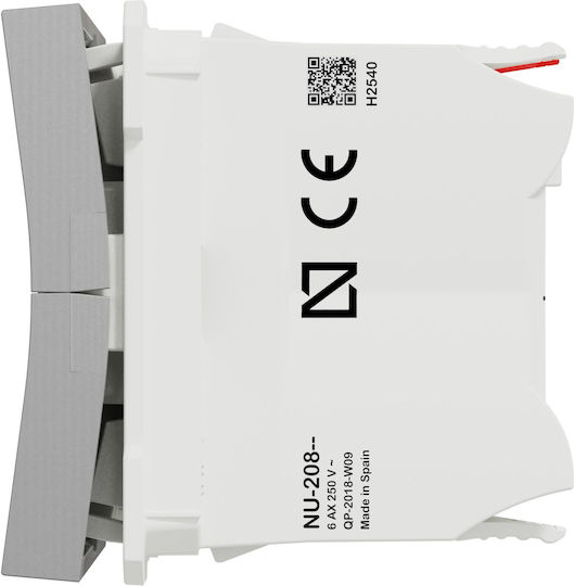 Schneider Electric New Unica Recessed Wall Switch Rolling Shutters Two-Way without Frame Silver