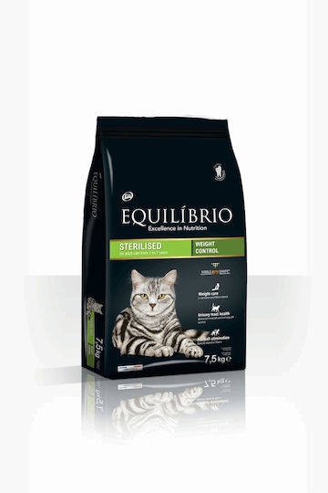 Equilibrio Sterilised Weight Control Ξηρά Τροφή Διαίτης για Ενήλικες Στειρωμένες Γάτες με Ευαίσθητο Ουροποιητικό με Κοτόπουλο 7.5kg