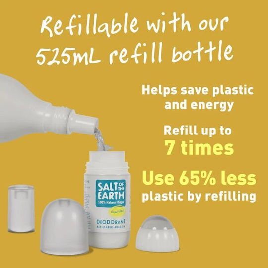 Salt of the Earth Unscented Refillable Αποσμητικό σε Roll-On 75ml