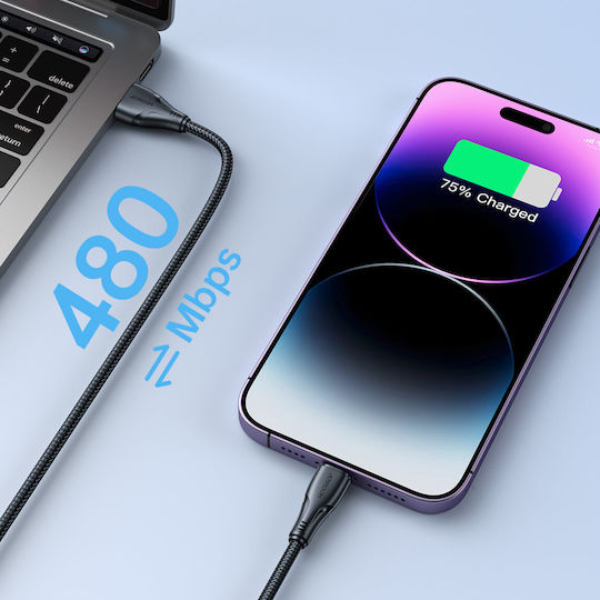 Joyroom S-UL012A11 USB-A to Lightning Cable Μαύρο 1.2m