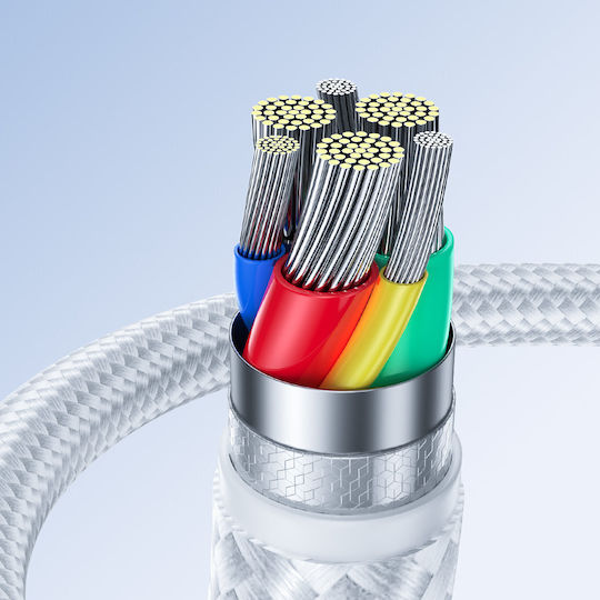 Joyroom Braided USB-C to Lightning Cable White 0.25m