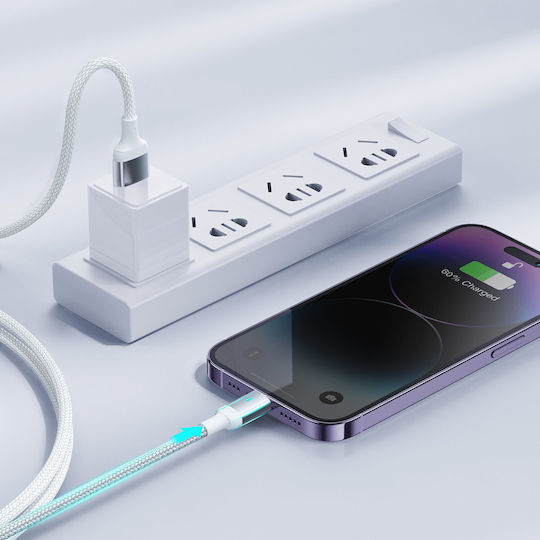 Joyroom Braided USB-A to Lightning Cable White 1.2m