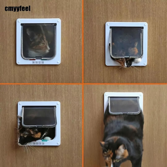 Door Dog & Cat made of Plastic in White Color 28.5 x 24.5cm