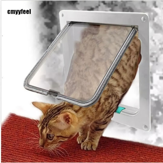 Door Dog & Cat made of Plastic in White Color 28.5 x 24.5cm