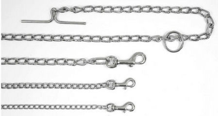 Ikaros Hundeleine/Führleine Kette Garten Chrom 3m x 4mm in Silber Farbe