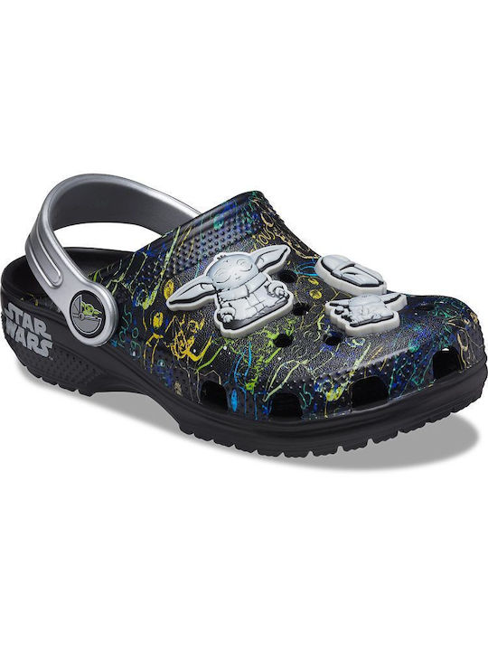 Crocs Classic Grogu Kinder Anatomische Strand-Clogs Schwarz