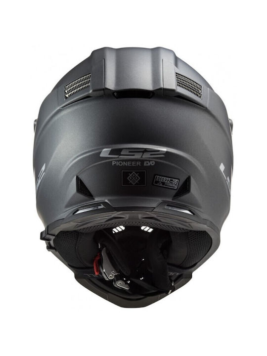 Pioneer Evo MX436 Solid Matt Titanium Каска за мотор On-Off ECE 22.05 1350 гр с Sunvisor