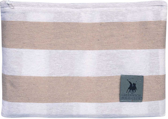 Greenwich Polo Club Beach Towel Pareo Cotton Beige with Fringes 170x90cm