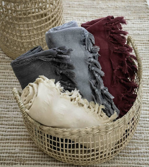 Nima Argos Cotton Pareo Black with Fringes 150x95cm