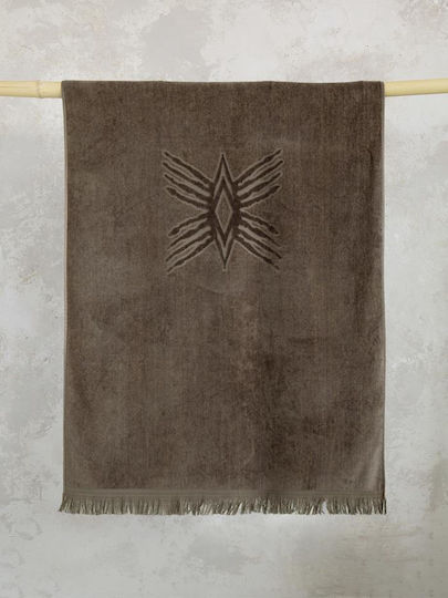 Nima Malik Beach Towel Cotton Brown with Fringes 160x90cm.