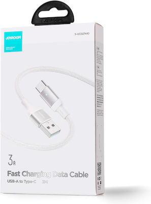 Joyroom S-UC027A10 Geflochten USB 2.0 Kabel USB-C männlich - USB-A Weiß 2m