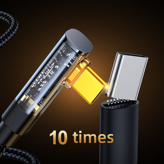 Joyroom S-CC100A6 Angle (90°) USB 2.0 Cable USB-C Male - USB-C 100W PD Black 1.2m
