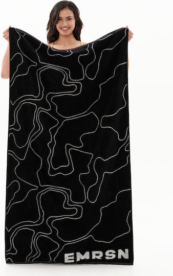 Emerson Beach Towel Cotton Black 160x86cm.