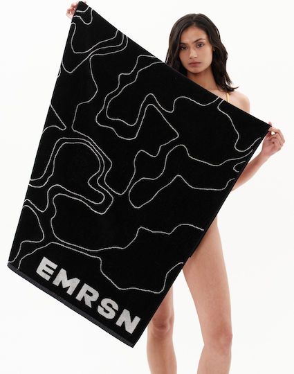 Emerson Beach Towel Cotton Black 160x86cm.