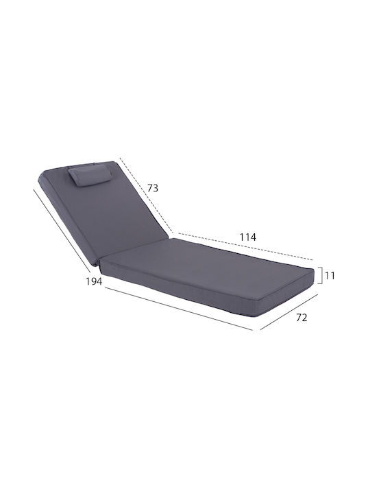 Freebox Liegestuhlkissen Gray 194x70cm. FB911237.30T