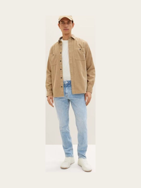 Josh Pantaloni Jeans pentru Bărbați Elastic cu Croială Slim Straight Albastru