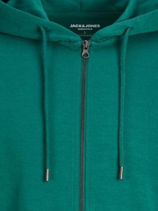 Jack & Jones Men's Sweatshirt Jacket with Hood and Pockets Green