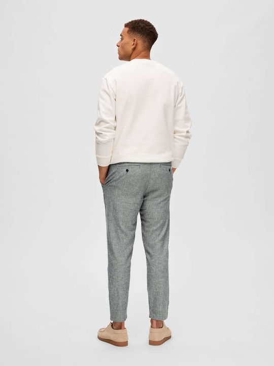 Selected Men's Trousers Elastic in Slim Fit Gray