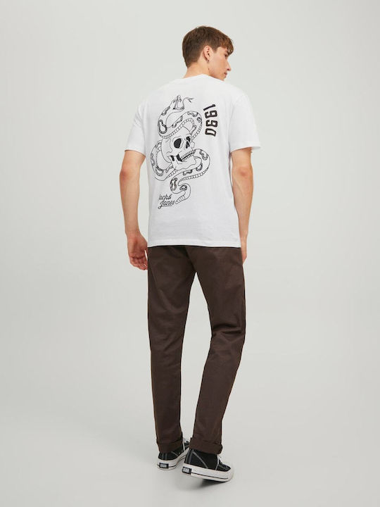 Jack & Jones Ανδρικό T-shirt Λευκό με Στάμπα