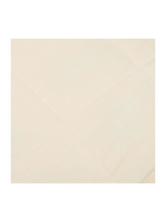 vidaXL Κουβέρτα Βαρύτητας Μονή 155x220εκ. Ανοιχτό Κρεμ