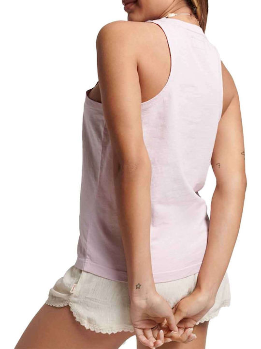 Superdry Vintage Logo Narrative Women's Summer Crop Top Cotton Sleeveless Pink