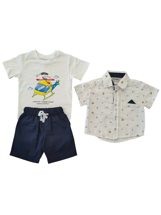 Trax Kids Set with Shorts Summer 3pcs White