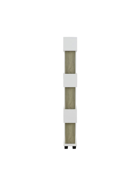 Βιβλιοθήκη Owl Grey / Λευκό 60x19.5x165εκ.