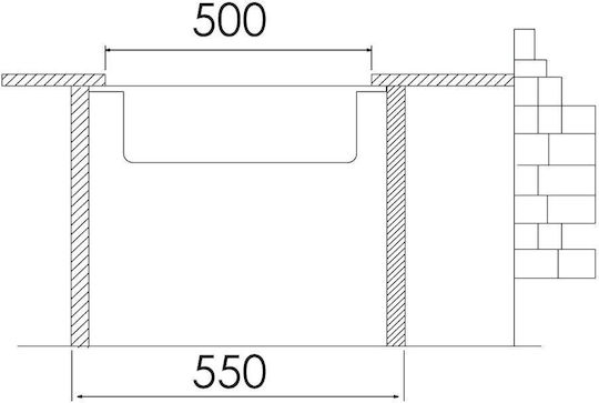 Excel Victoria 720MAS356 Υποκαθήμενος Νεροχύτης Inox Σατινέ Μ54xΠ44cm Ασημί