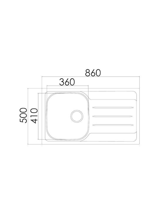 Excel 720CMAS89 Ένθετος Νεροχύτης Inox Σατινέ Μ86xΠ50cm Ασημί