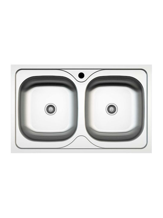 Excel Estia 720CMAS13 Drop-In Chiuvetă Inox Satinat L80xW50cm Argintiu