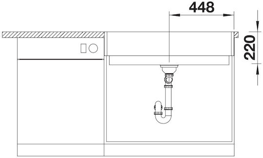 Blanco Vintera XL 9-UF 526800 Drop-In Spüle aus Verbundgranulat B90xT51cm Volcano Grey