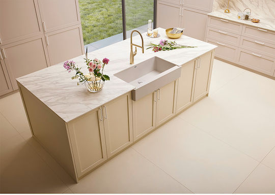 Blanco Vintera XL 9-UF Ένθετος Νεροχύτης από Συνθετικό Γρανίτη Μ90xΠ51cm Soft White