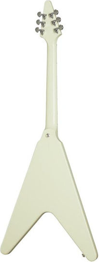 Gibson '70s Flying Elektrische Gitarre Fliegendes V mit HH Tonabnehmerkonfiguration Classic White mit Tasche