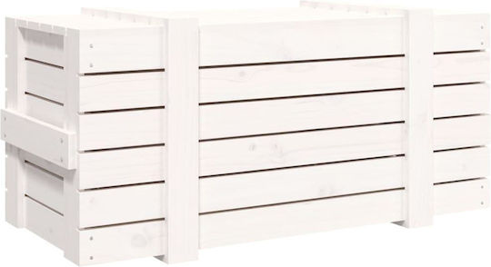 vidaXL Wooden Storage Box with Lid White 91x40.5x42cm