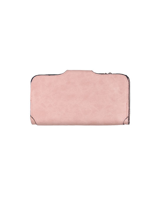 Wallet women's wallet made of leatherette pink powder