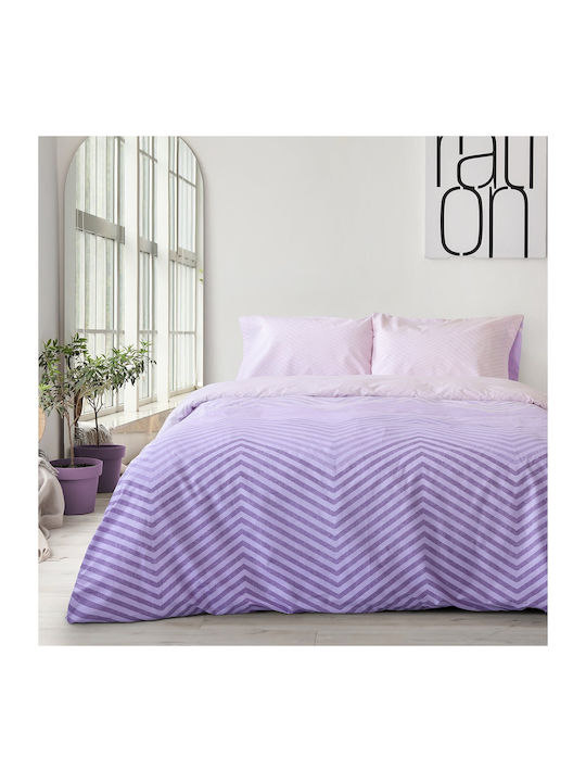 Kocoon Set Cearșafuri cu Elastic 160x200+32cm. Hilium Liliac 4buc