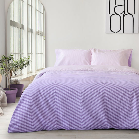 Kocoon Sheet Sets Queen with Elastic 160x200+32cm. Hilium Lilac 4pcs