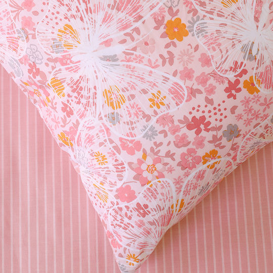 Kocoon Sheet Sets Queen with Elastic 160x200+32cm. Papillon Pink 4pcs