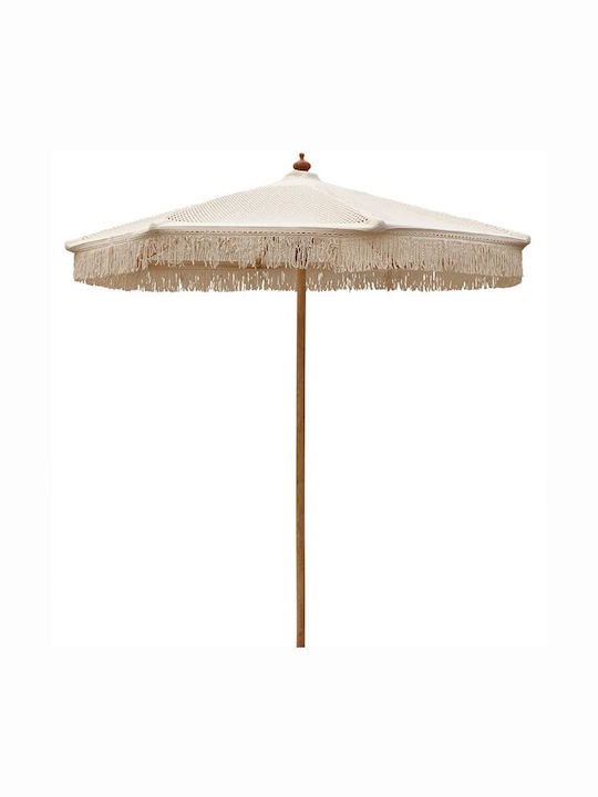 Umbrella Floor Round Wooden Beige D2m