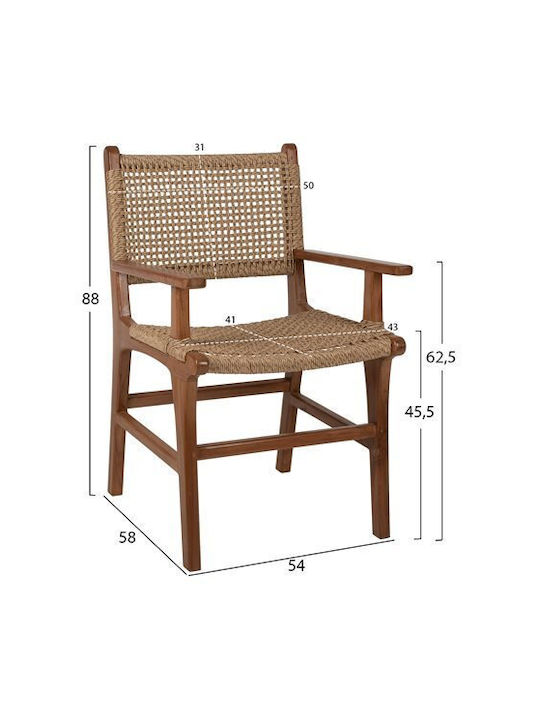 Fotoliu de exterior Rattan Natural-beige 54x55x86cm