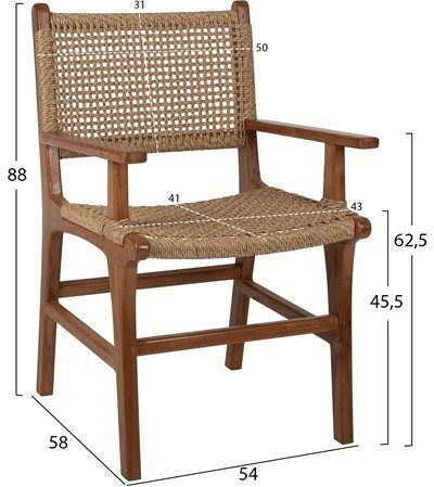 Outdoor-Sessel Rattan Natural-beige 54x55x86εκ.