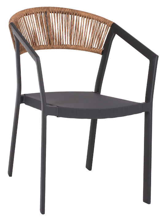 Gartenstühle Aluminium Miri Anthrazit 45x63x82cm