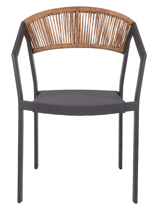 Gartenstühle Aluminium Miri Anthrazit 45x63x82cm