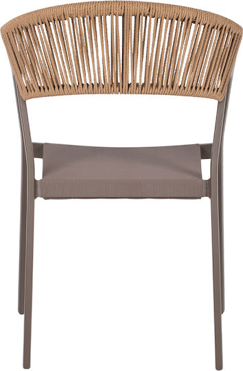 Scaun De Exterior Din Aluminiu Miri Șampanie 45x63x82cm