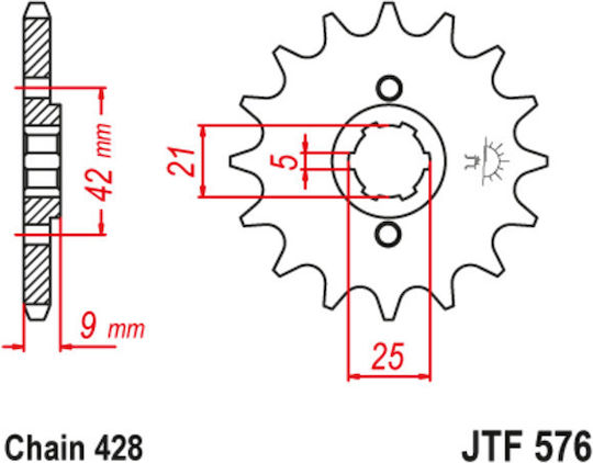 JT Sprockets Hinteres Ritzel 19 Zähne für Yamaha XT 350