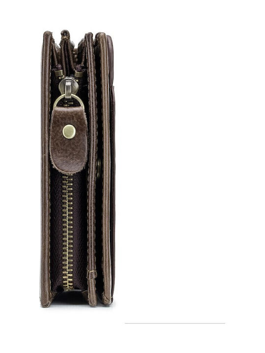 Leather Men's Wallet Classic with RFID Brown