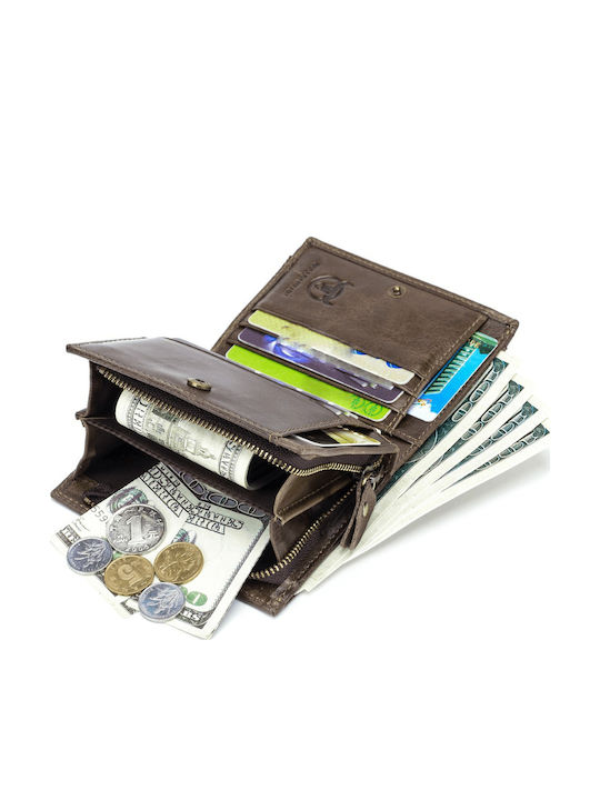 Leather Men's Wallet Classic with RFID Brown