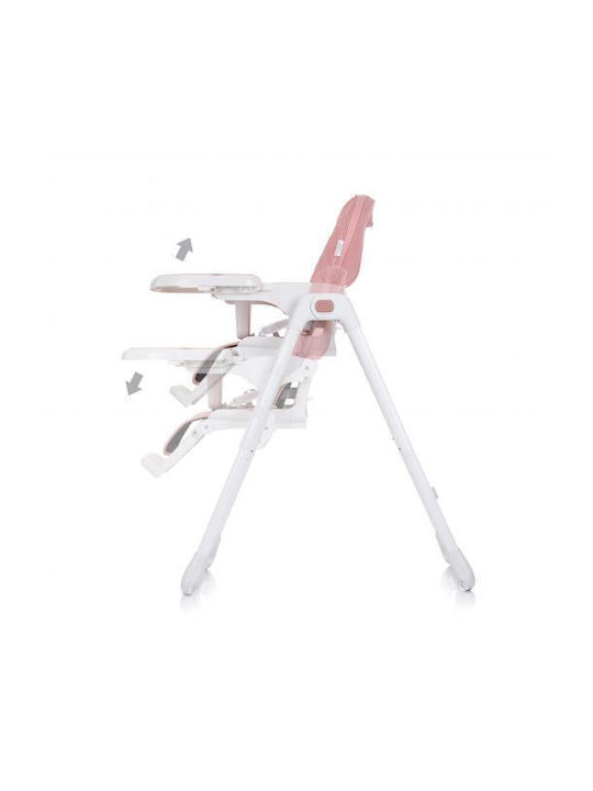 Chipolino Eat Up Baby Hochstuhl mit Höhenverstellbar und Klappbar Rose Water