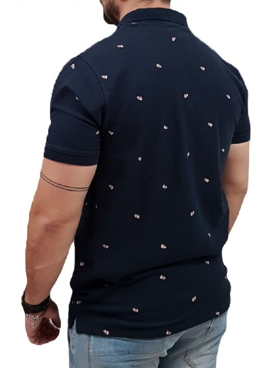 Rebase Men's Short Sleeve Blouse Polo Navy Blue